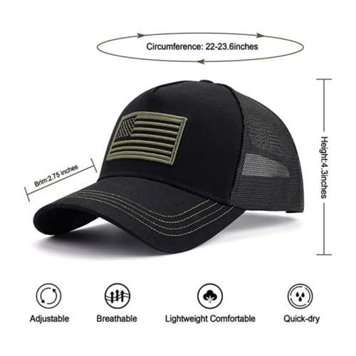 JupiterGear American Flag Trucker Hat with Adjustable Strap |