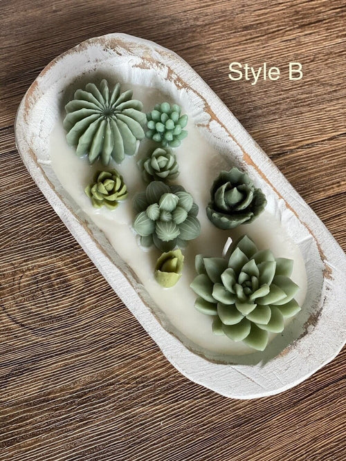 Arizona Dream Cactus Garden Candle — Sculptural Soy Wax in Carved Wood