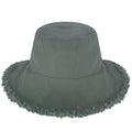 Wide Brim Frayed Bucket Hat for Summer – Lightweight Cotton Sun Hat