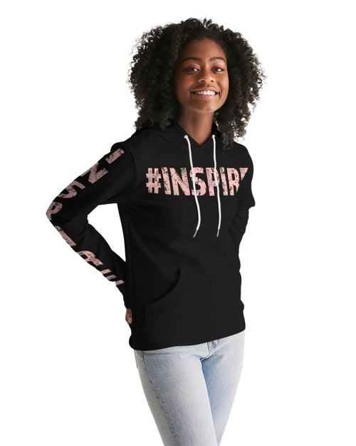 Womens Hoodie - Pullover Hooded Sweatshirt - Pink Graphic / Inspire